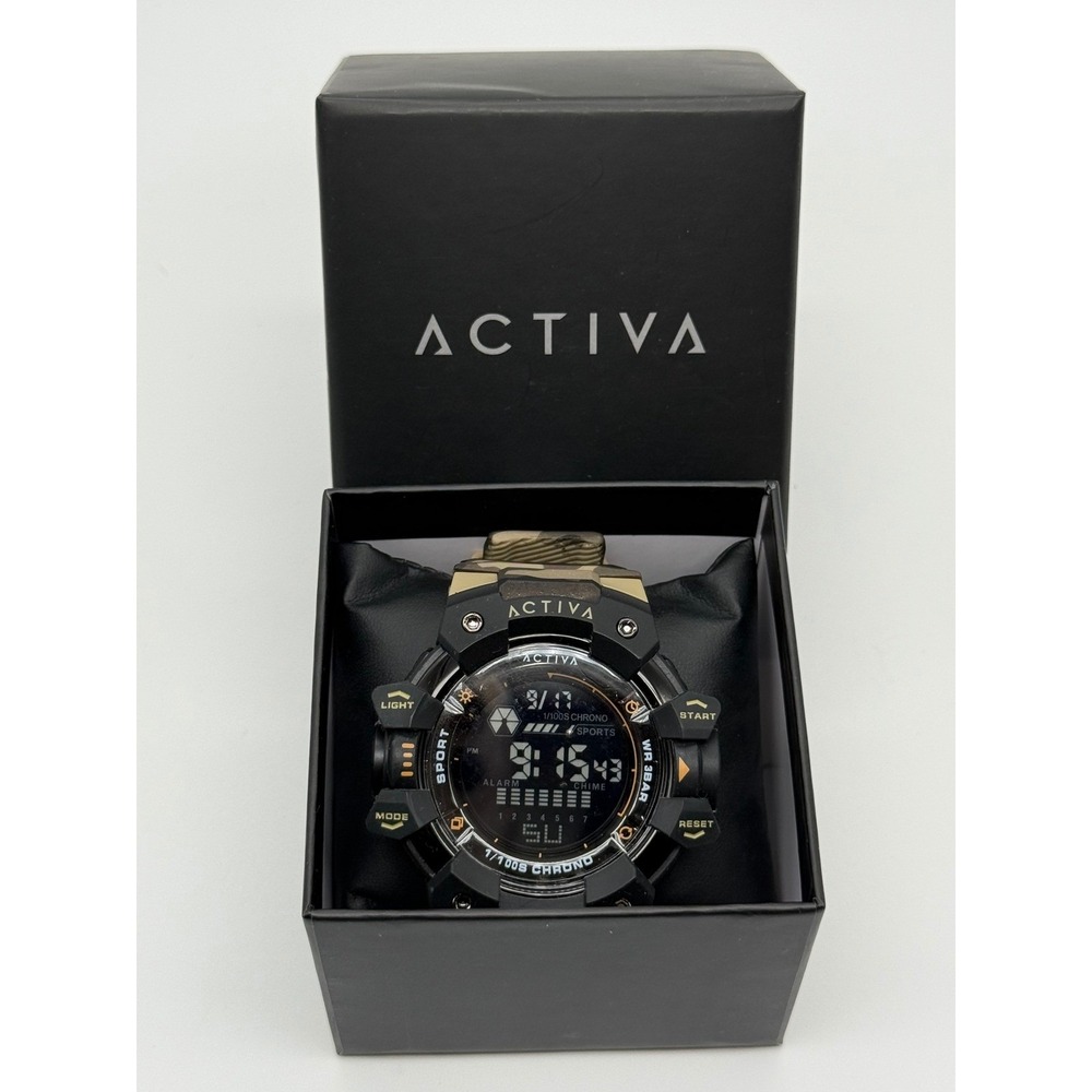 Activa Mens Digital Sport Watch Camouflage Chronograph‎ Alarm Water Resist 30M